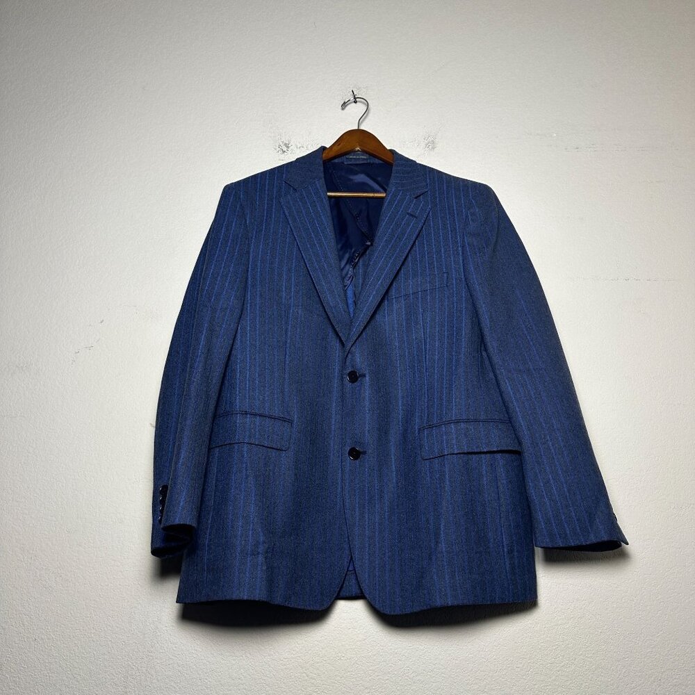 Ibiza Pinstripe Blazer Coat Jacket Men 44R Formal Special Occasion Wool Preppy